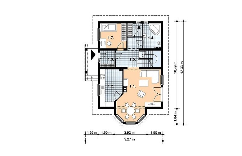 Projekt domu szkieletowego L-85 - 