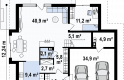 Projekt domu jednorodzinnego Z270 - rzut parteru