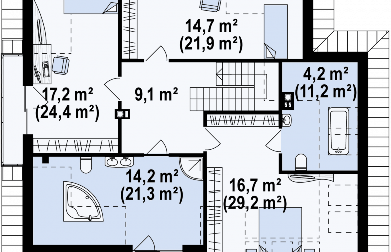 Projekt domu jednorodzinnego Z270 - rzut poddasza