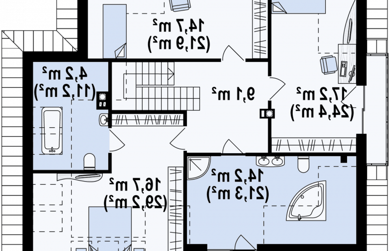 Projekt domu jednorodzinnego Z270 - rzut poddasza