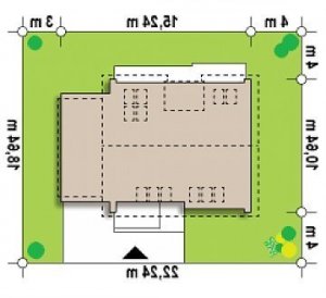 Usytuowanie budynku Z266 w wersji lustrzanej