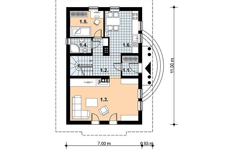 Projekt domu jednorodzinnego L-18 BAL - 