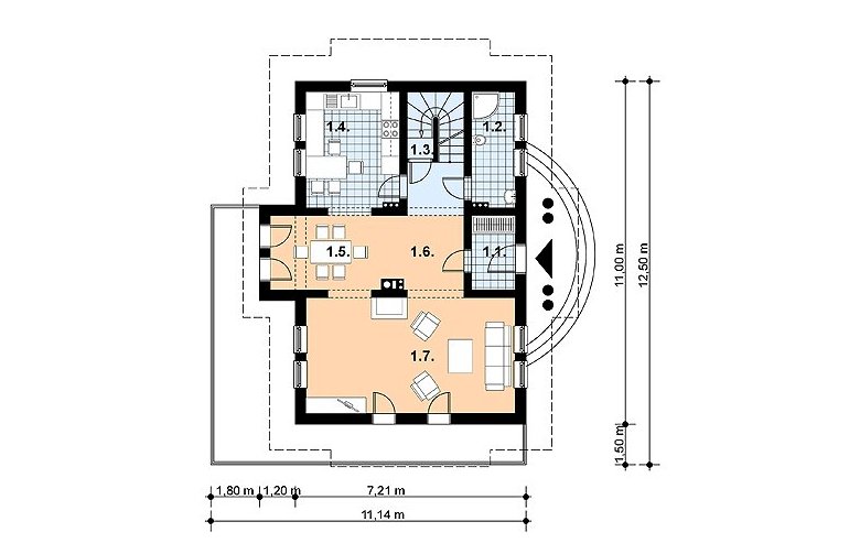 Projekt domu z bala L-71 BAL - 