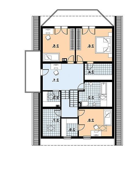 Rzut projektu L-89 (drewniany) - wersja lustrzana