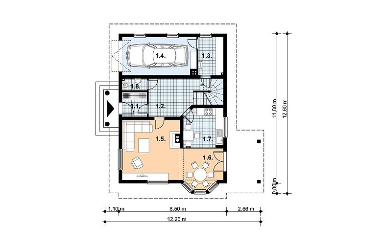 Projekt domu szkieletowego L-90  - 