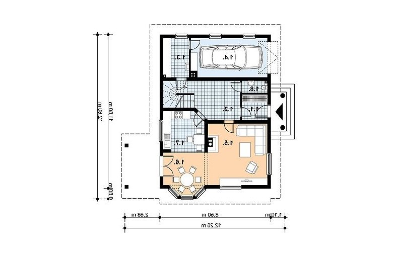 Projekt domu szkieletowego L-90  - 