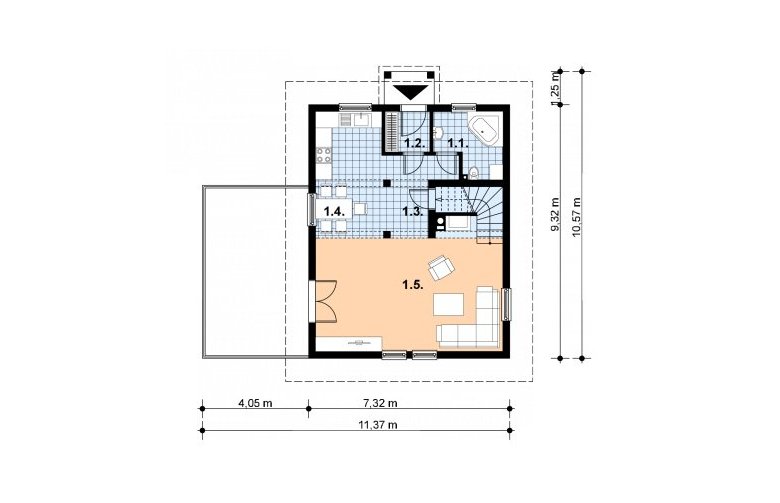 Projekt domu z bala L-92 BAL - 