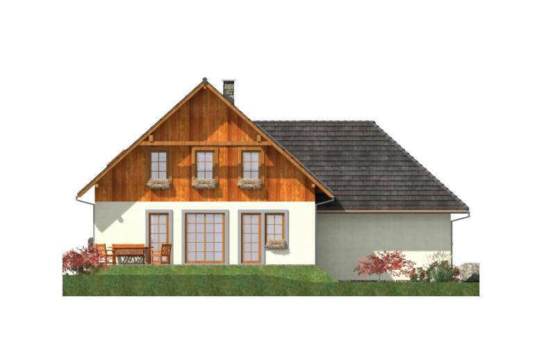 Projekt domu szkieletowego L-78 (drewniany) - elewacja 3