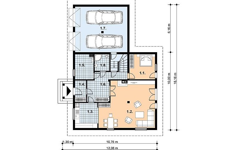 Projekt domu szkieletowego L-78 (drewniany) - 