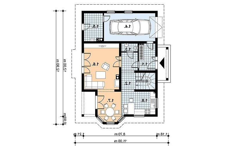 Projekt domu z bala L-86 BAL - 