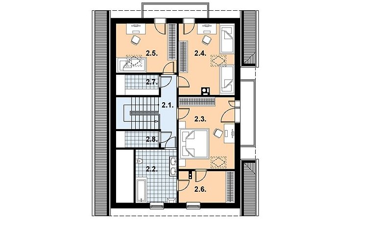 Projekt domu z bala L-72 BAL - 