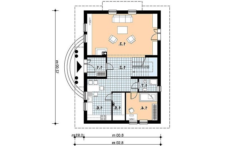 Projekt domu z bala L-72 BAL - 