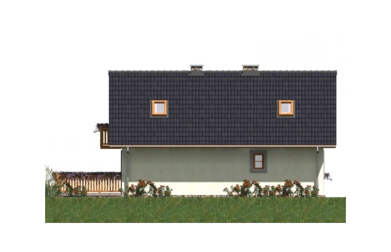 Projekt domu z bala L-42 (drewniany) - elewacja 3