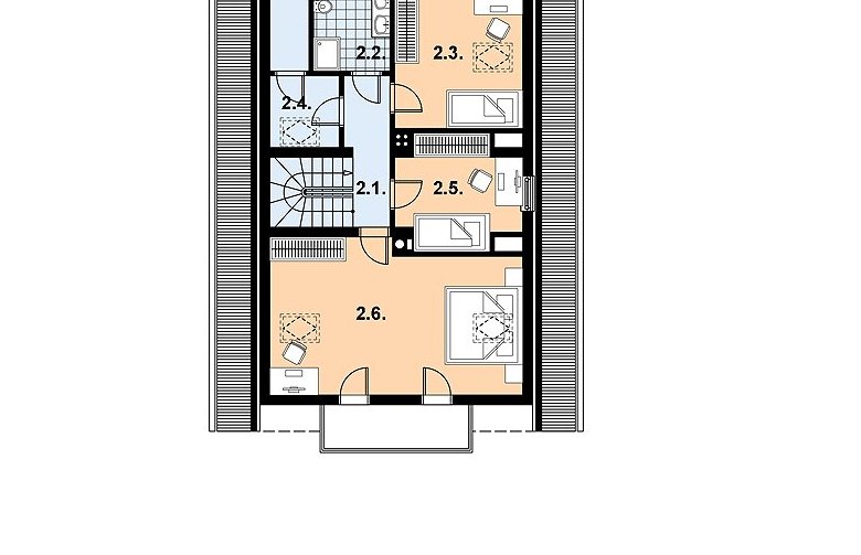 Projekt domu z bala L-42 (drewniany) - 