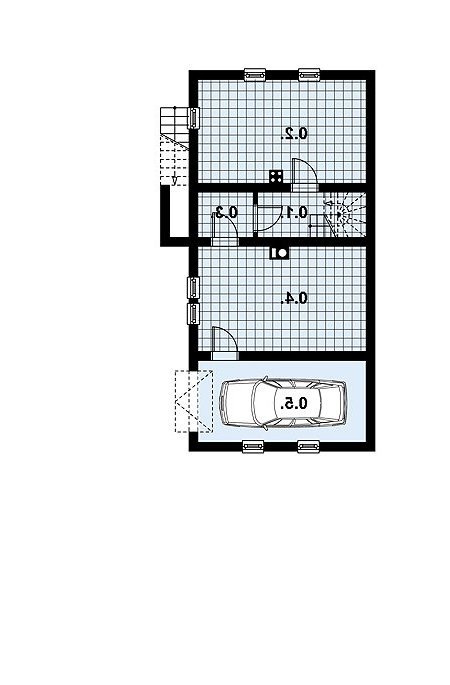 Rzut projektu L-42 (drewniany) - wersja lustrzana