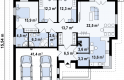 Projekt domu dwurodzinnego Z180 - rzut parteru