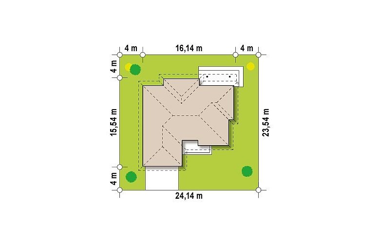 Projekt domu dwurodzinnego Z180 - Usytuowanie