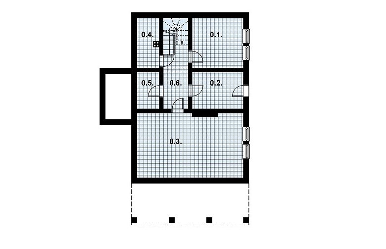 Projekt domu z bala L-75 (drewniany) - 