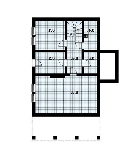 Rzut projektu L-75 (drewniany) - wersja lustrzana