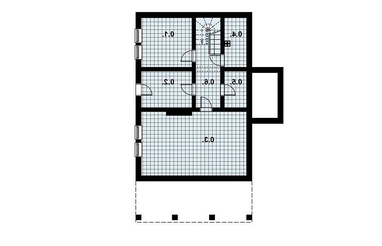 Projekt domu z bala L-75 (drewniany) - 