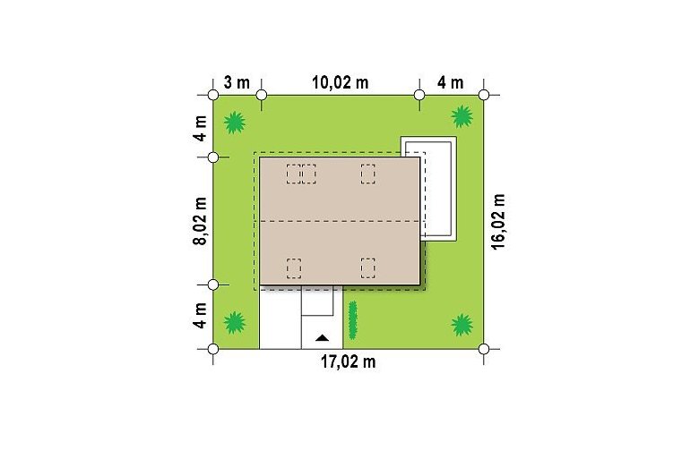 Projekt domu z poddaszem Z213 - Usytuowanie