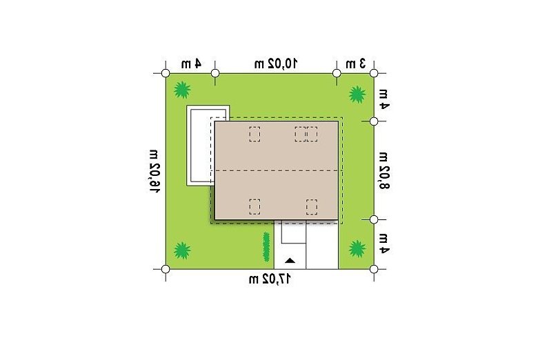 Projekt domu z poddaszem Z213 - Usytuowanie - wersja lustrzana