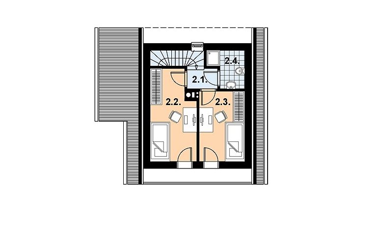 Projekt domu z bala L-56 (drewniany) - 