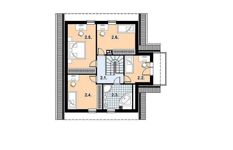 Projekt domu wolnostojącego L-73 (drewniany) - 