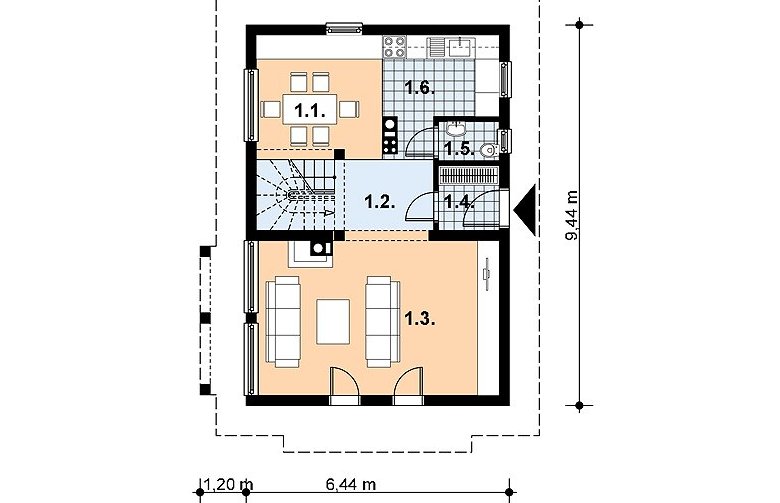 Projekt domu z bala L-60 BAL - 