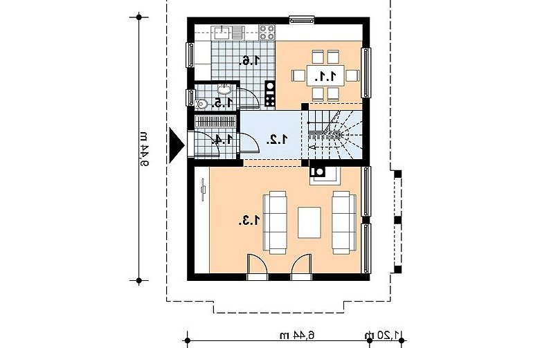 Projekt domu z bala L-60 BAL - 