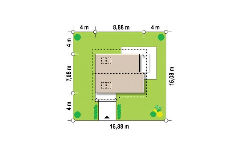 Projekt domu parterowego Z71 - Usytuowanie