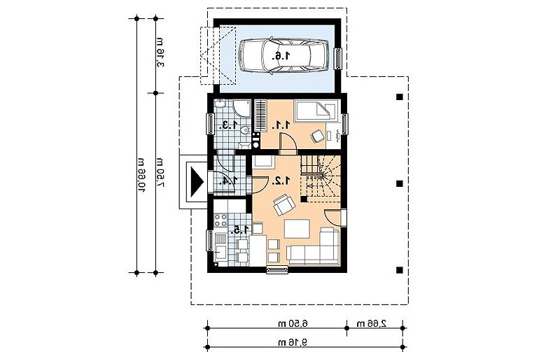 Projekt domu z bala L-83 BAL - 