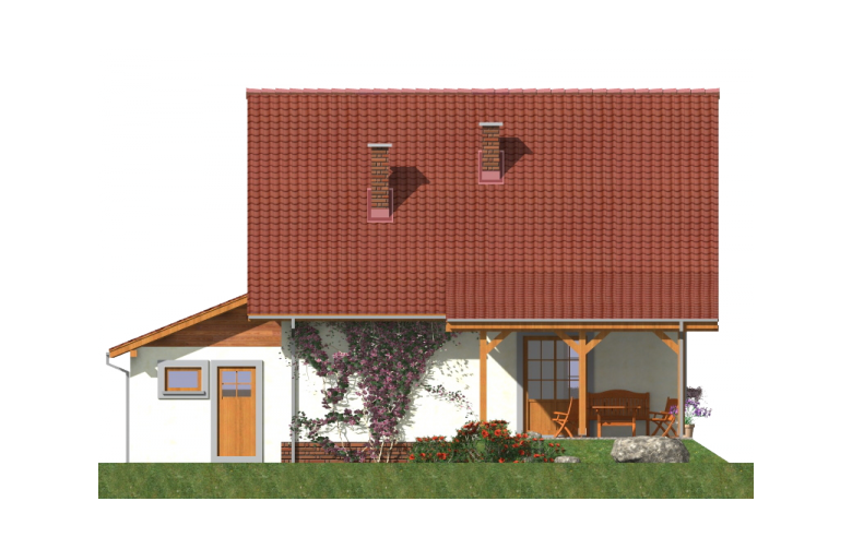 Projekt domu szkieletowego L-91 (drewniany) - elewacja 3