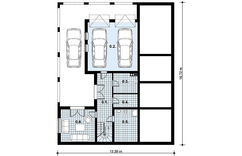 Projekt domu wolnostojącego L-76 BAL - 