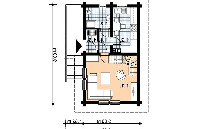 Projekt domu z bala L-74 BAL - 