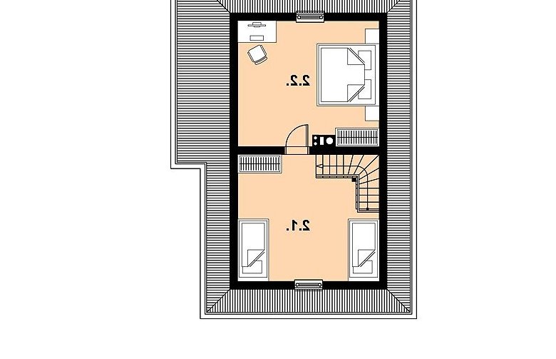 Projekt domu z bala L-74 BAL - 