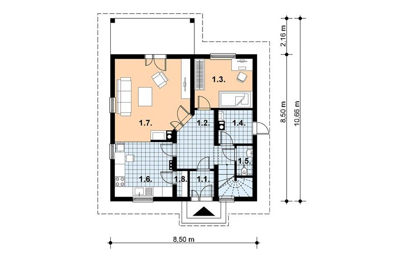 Projekt domu z bala L-97 BAL - 