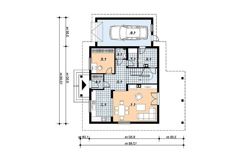 Projekt domu z bala L-91 BAL - 