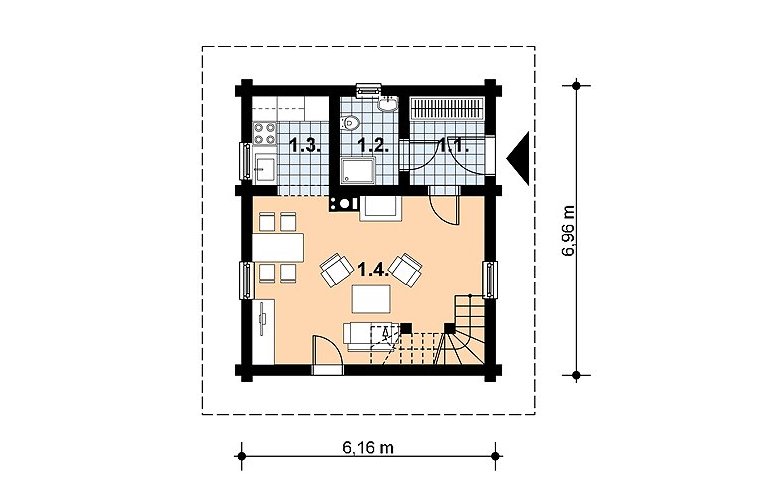 Projekt domu z bala L-38 BAL - 