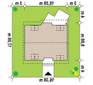 Usytuowanie budynku Z40 w wersji lustrzanej