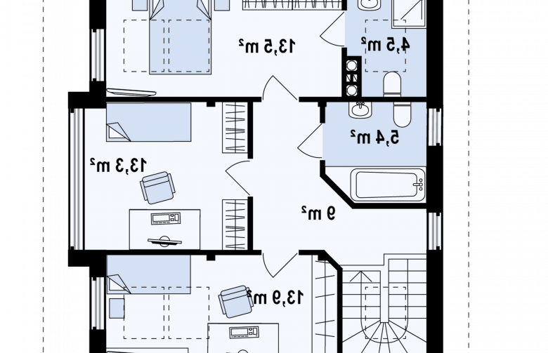 Projekt domu jednorodzinnego Z47 - rzut poddasza