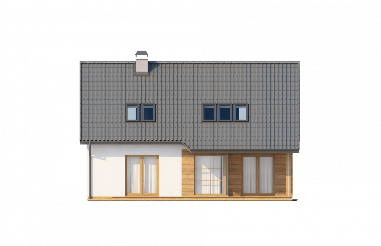 Projekt domu z poddaszem Z66 - elewacja 3