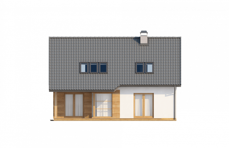 Projekt domu z poddaszem Z66 - elewacja 3