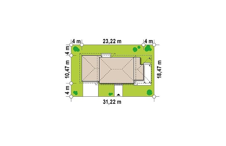 Projekt domu nowoczesnego Z74 - Usytuowanie