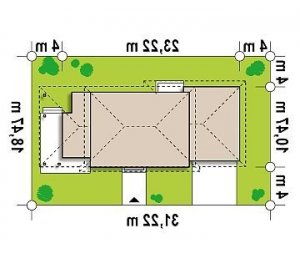 Usytuowanie budynku Z74 w wersji lustrzanej