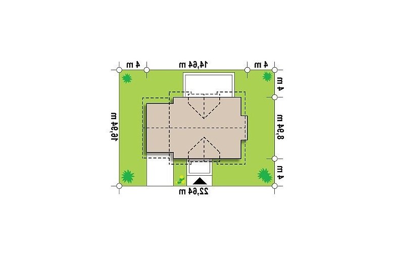 Projekt domu z poddaszem Z263 - Usytuowanie - wersja lustrzana