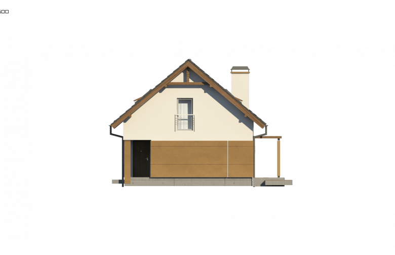 Projekt domu z poddaszem Z267 - elewacja 3