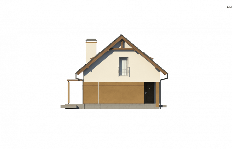 Projekt domu z poddaszem Z267 - elewacja 3