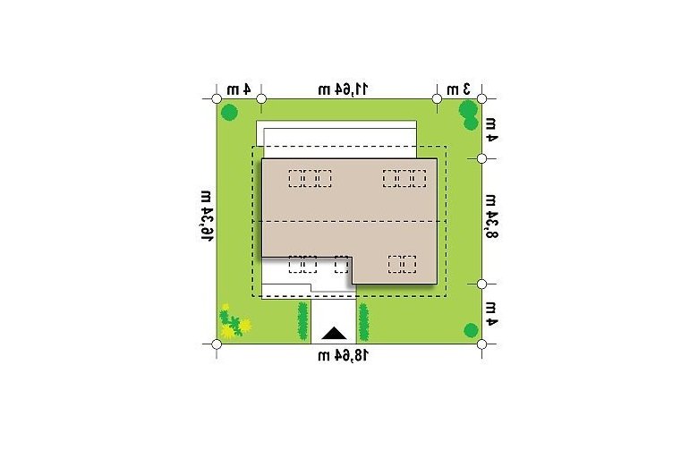 Projekt domu z poddaszem Z267 - Usytuowanie - wersja lustrzana