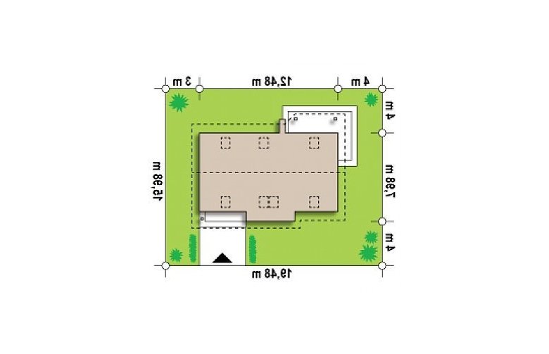 Projekt domu z poddaszem Z79 - Usytuowanie - wersja lustrzana